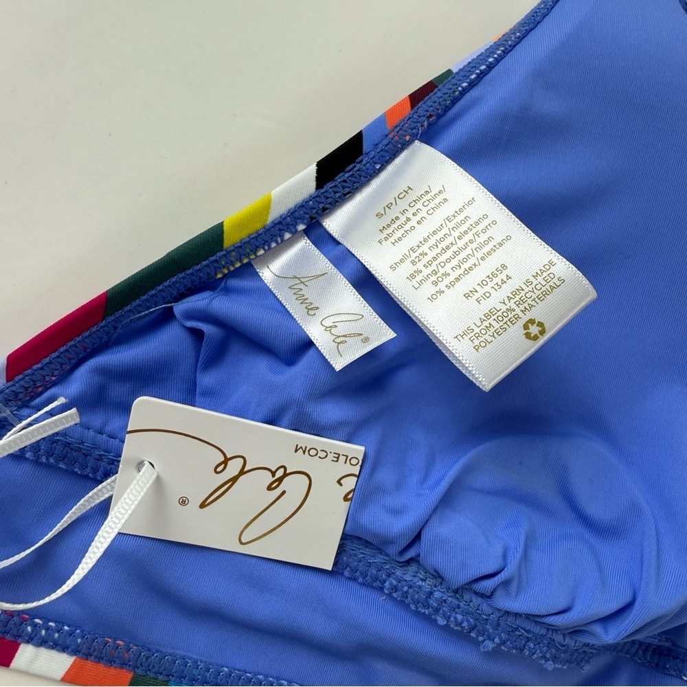 Anne Cole Swim Top Womens Small Multicolor Striped Halter Bikini NWT Swimwear - Picture 4 of 9